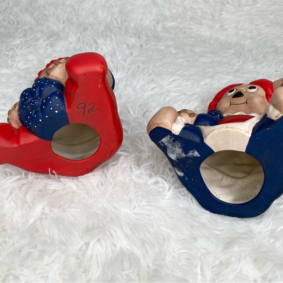 Vintage Hand Painted Ceramic Raggedy Ann And Andy Knick Knack Figurine Set - Picture 4 of 6